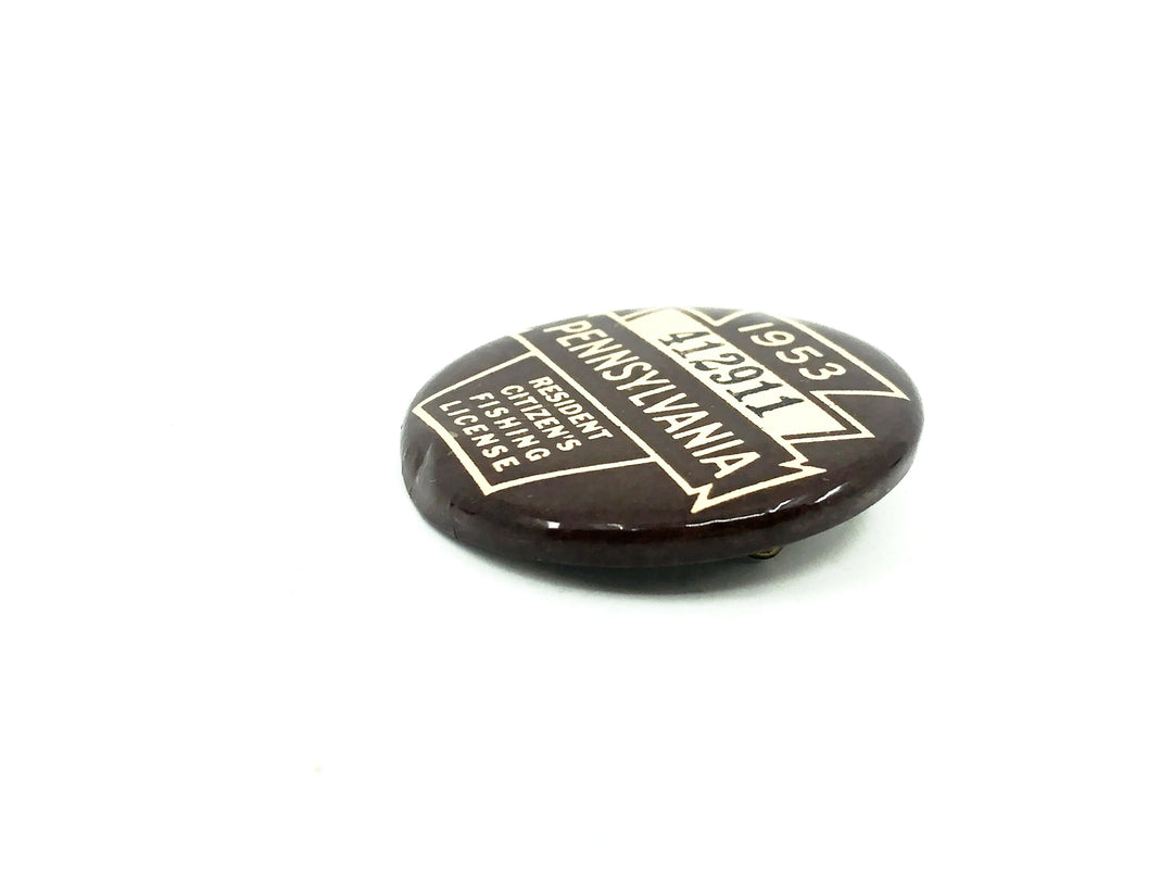1953 Pennsylvania Resident Fishing License Button