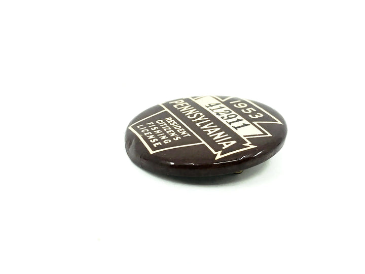 1953 Pennsylvania Resident Fishing License Button