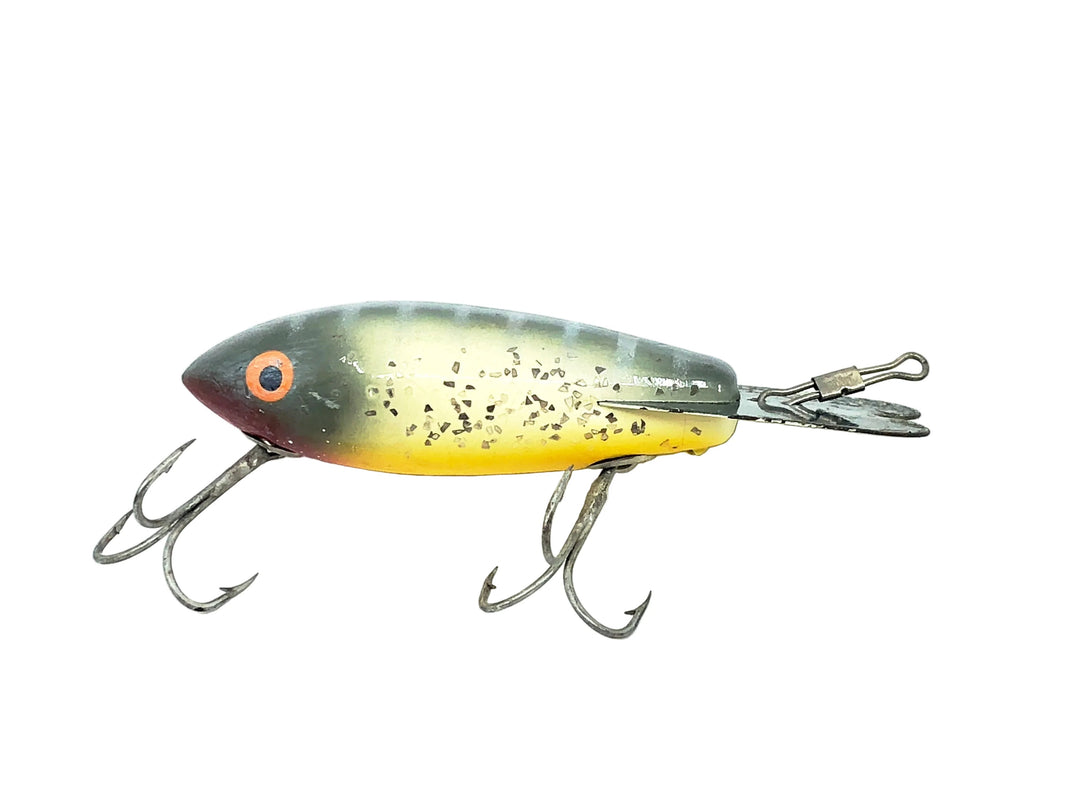 Wooden Bomber 600 Series, Color #70 Silver Black Back/Yellow Belly/Silver Sparkle
