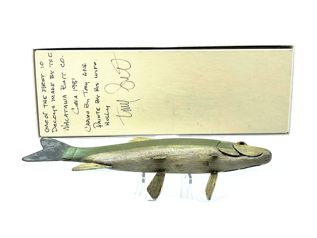 Macatawa Bait Co. 1981 Early Pikeminnow Decoy, Singed w/Box