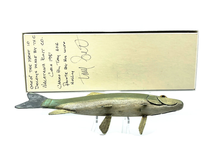 Macatawa Bait Co. 1981 Early Pikeminnow Decoy, Singed w/Box