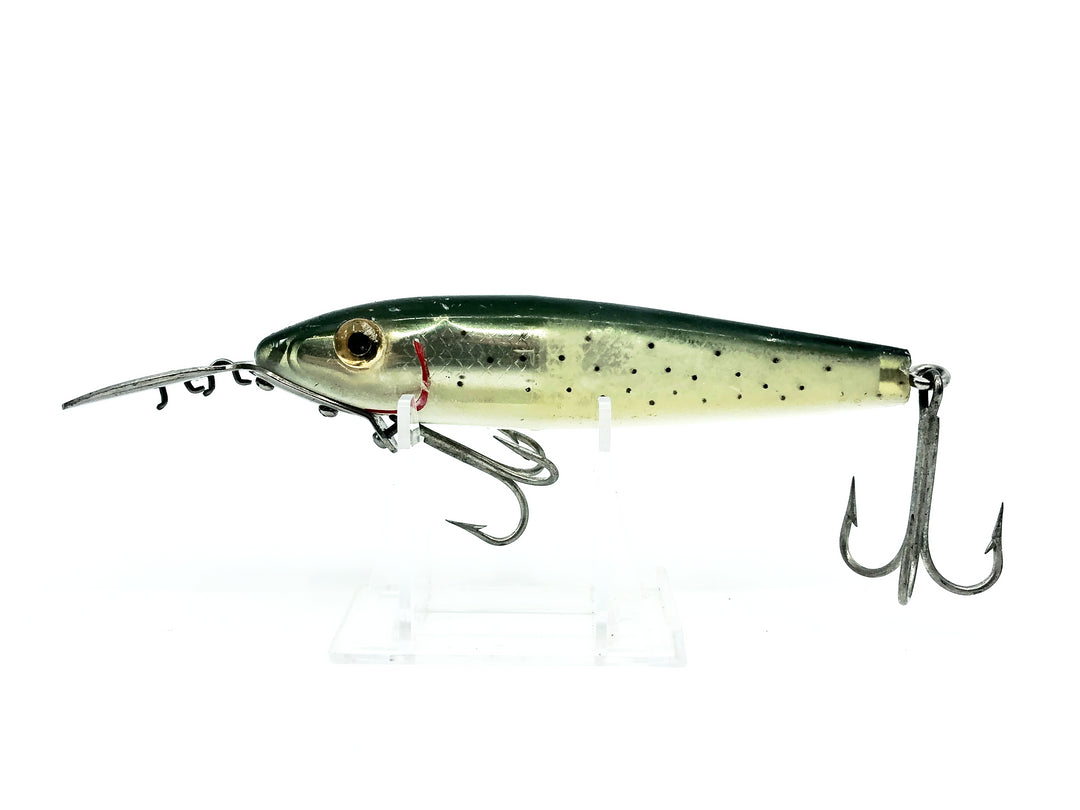 L & S Mirrolure #6 Billfish, Green/Silver Scale/Black Dots Color