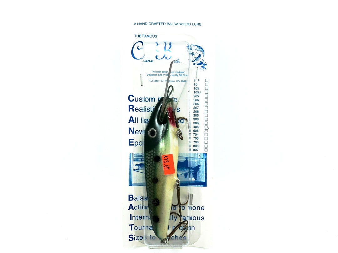Crane 606 Musky Bait, Baby Bass Color, New on Card