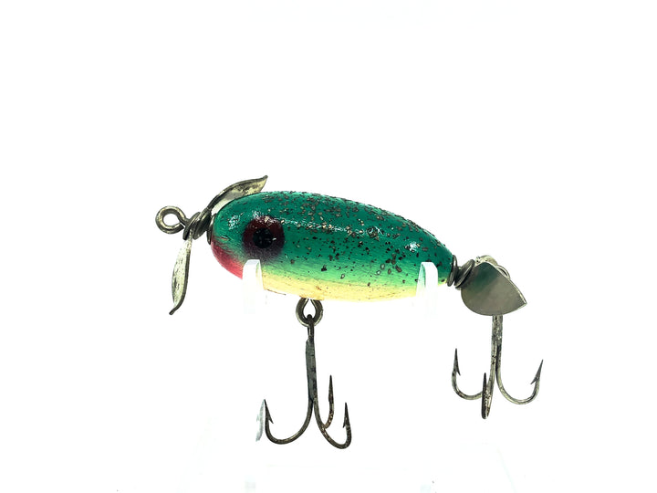 Paw Paw Midget Spinner, Green/Silver Flitter Color