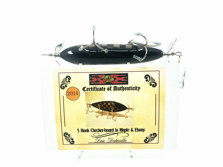 Musky Dan (XXX Lures) 5 Hook, Checker-Board in Maple & Ebony Color