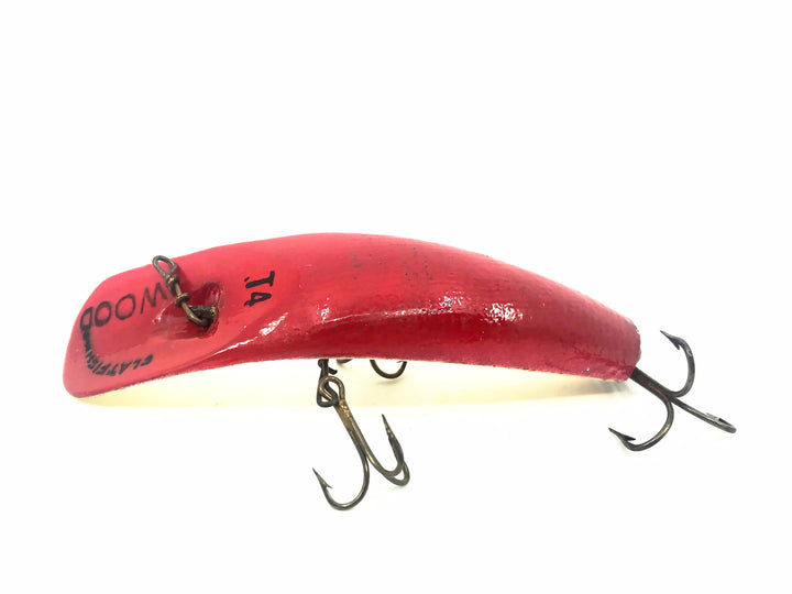 Helin Flatfish T4, WR White Bottom/Red Top Color - Wooden