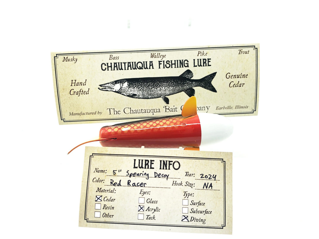 Chautauqua 5" Spearing Decoy Red Racer Color with Box