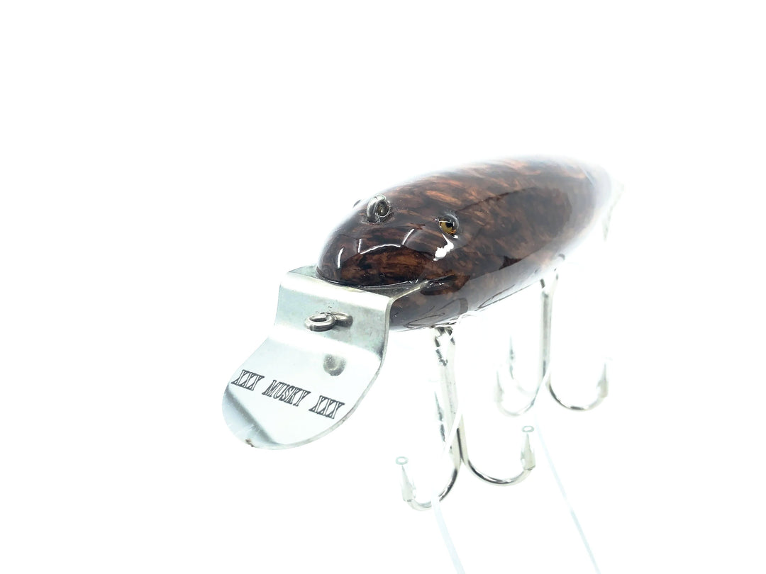 Musky Dan (XXX Lures) Wiggler, Honduran Rosewood Burl w/Box & COA