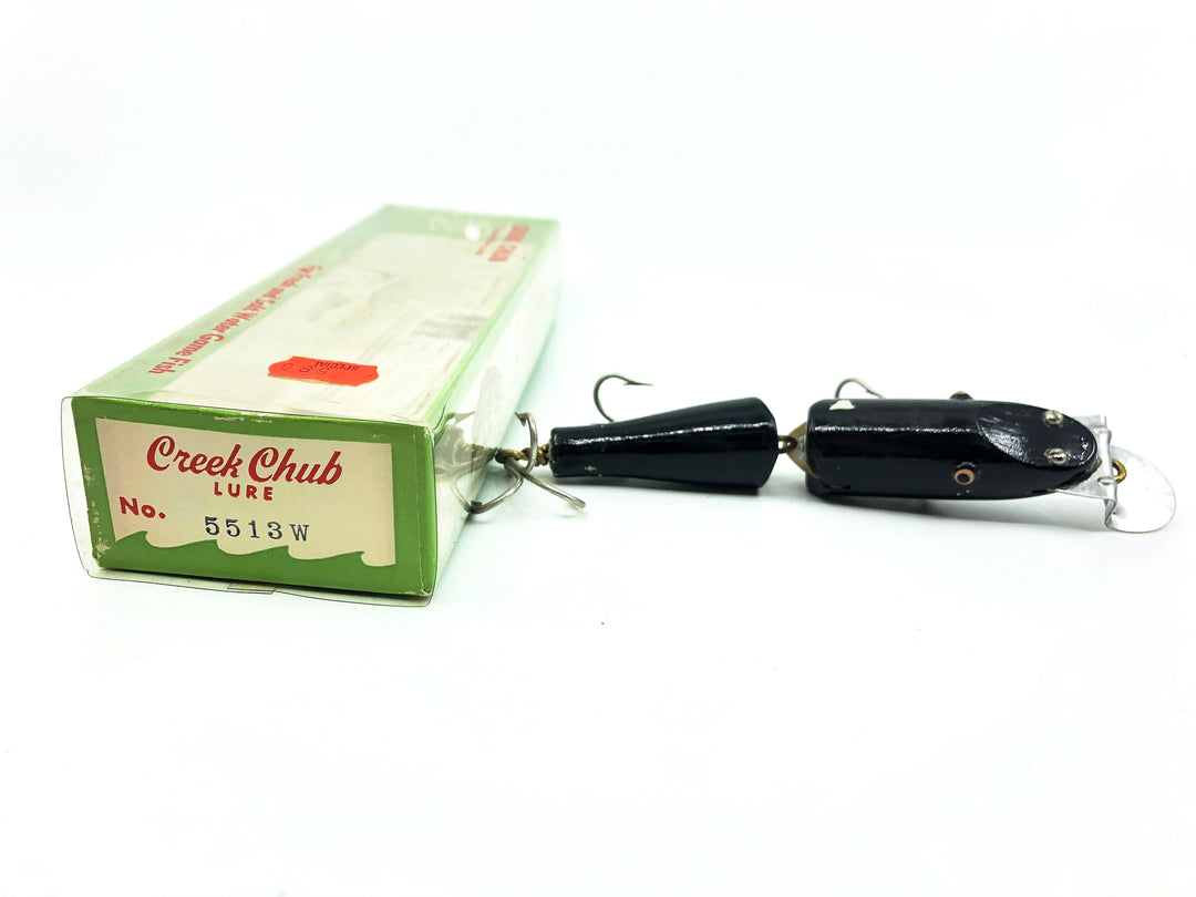 Creek Chub Jointed Snook Pikie 5500, Black Color 5513W with Box