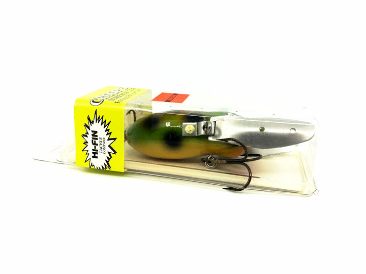 Hi-Fin Bass Creeper Lure, Green/Black Dots/Yellow Belly Color in Box