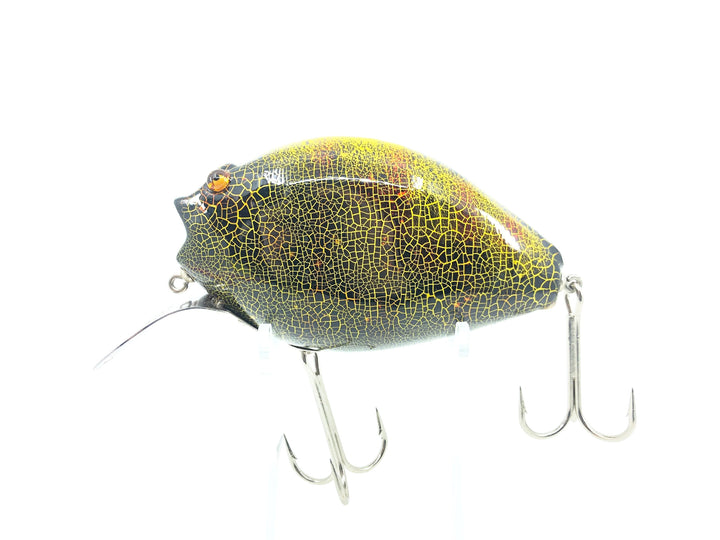 Musky Dan (XXX Lures) Giant Punkinseed 4 1/2", Green/Black Crackle Back Color