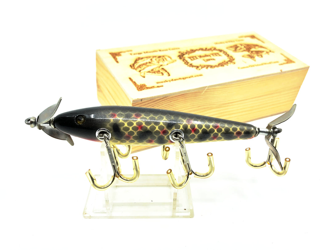 Musky Dan (XXX Lures) 5 Hook Minnow, Black Scale Color with Box