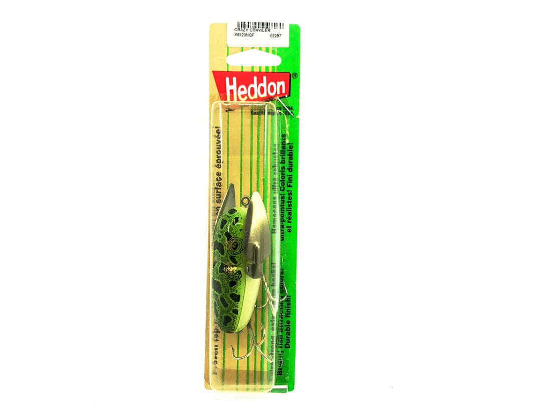 Heddon Crazy Crawler, NGF Natural Green Frog Color on Card