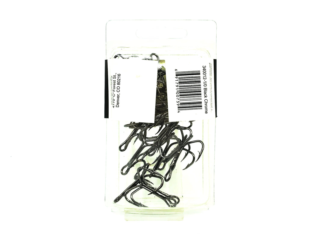 Matzuo American Treble Sickle Hook Size 1/0 Qty 25 Hooks, Black Chrome Color 340012-1/0
