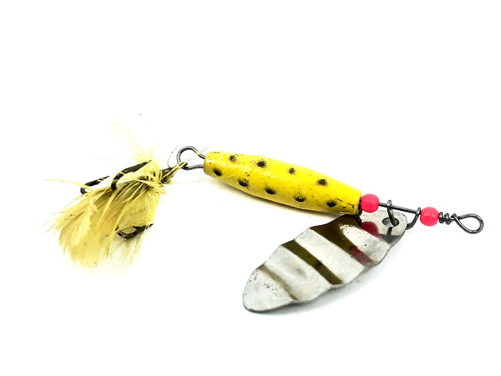 Imitation Abu Reflex Spinner, Yellow/Black Dots Color