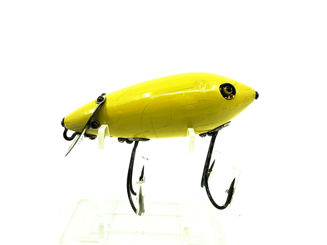 Repainted Heddon Baby Crab Wiggler #1900, Repainted Yellow Color