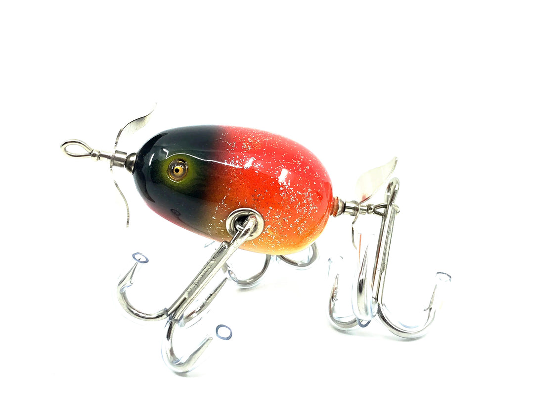 Musky Dan (XXX Lures) Kent Frog, Black Head/Red/Silver Flitter Color