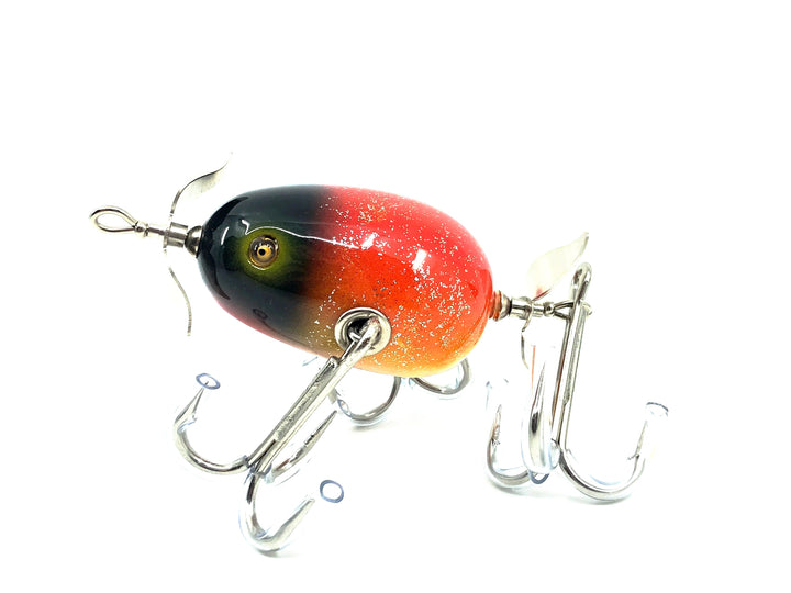 Musky Dan (XXX Lures) Kent Frog, Black Head/Red/Silver Flitter Color