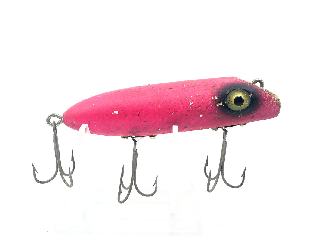 South Bend Bass-Oreno, Neon Red, Black "Shadow-O-Wave" "Firelacquer"-Pressed Eyes
