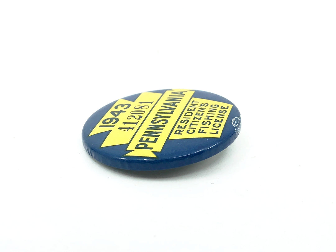 1943 Pennsylvania Resident Fishing License Button