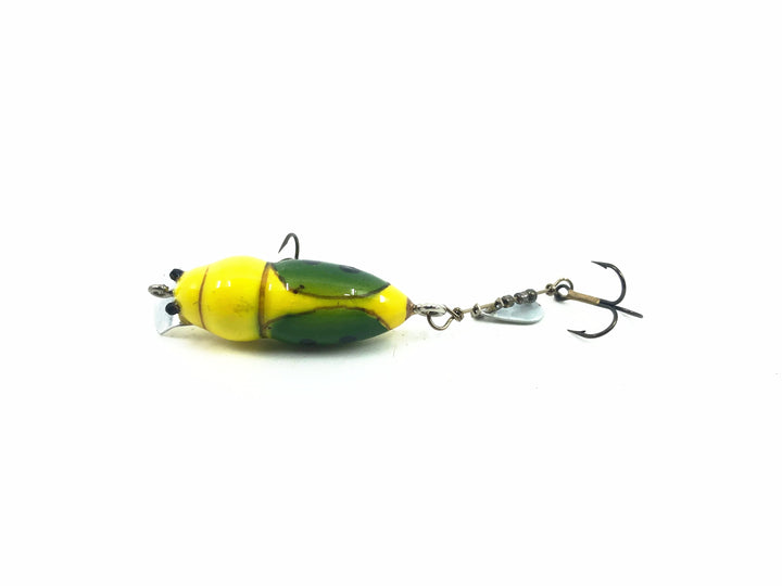 Contemporary Fly Rod Creek Chub Beetle, Made By Gary Bowles, Yellow Beetle Color
