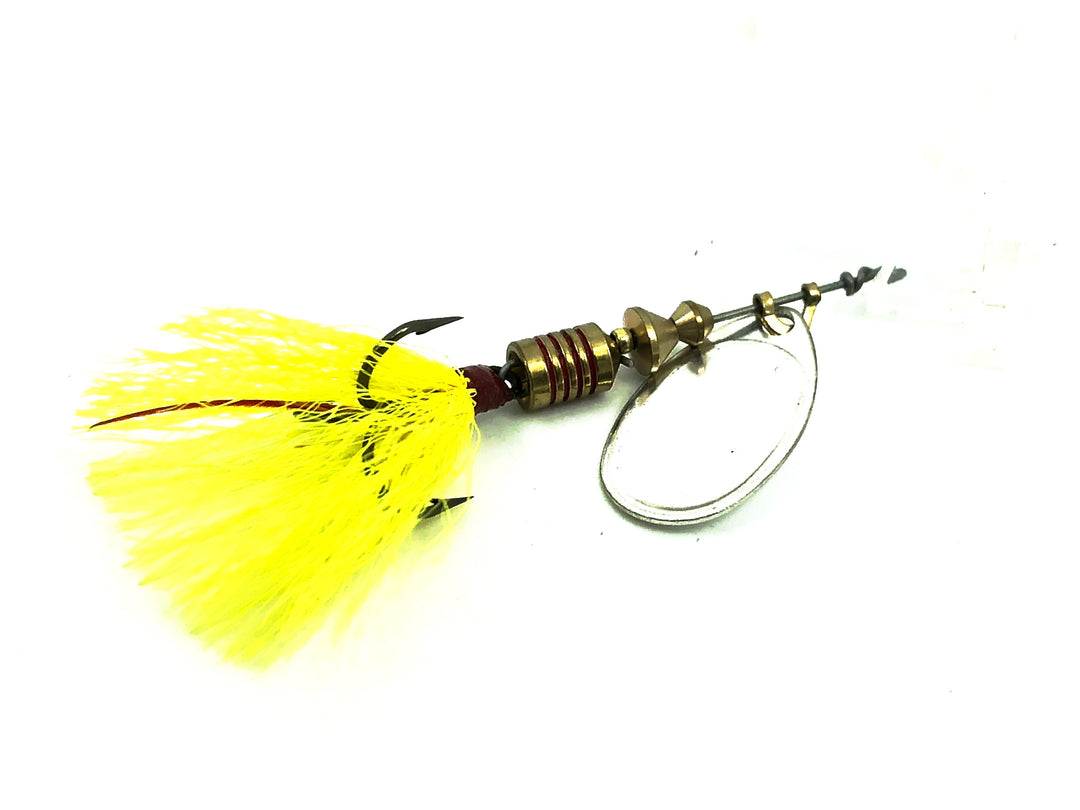 Mepps Aglia #2 Dressed Treble, Silver Blade/Chartreuse Treble Color