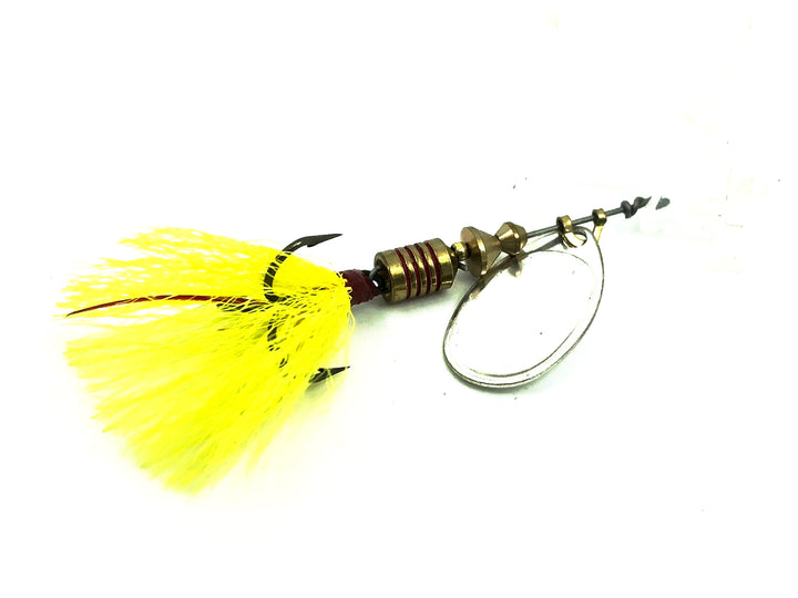 Mepps Aglia #2 Dressed Treble, Silver Blade/Chartreuse Treble Color