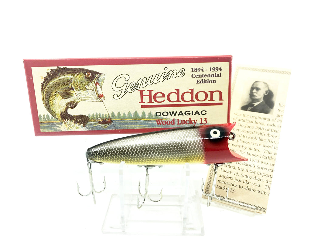 Heddon Centennial Edition Wood Lucky 13 New in Box NO. X2500W-JRH-Frog Scale Red Head Numbered!