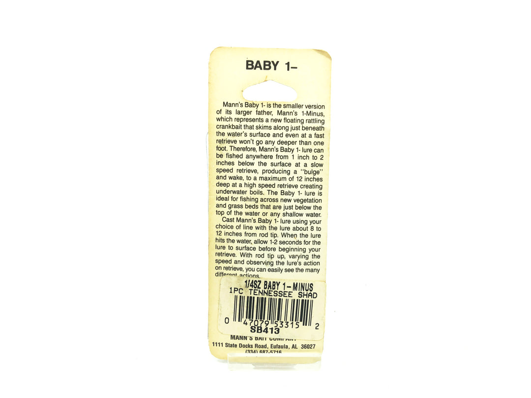Mann's Baby 1- Minus, Tennessee Shad Color on Card