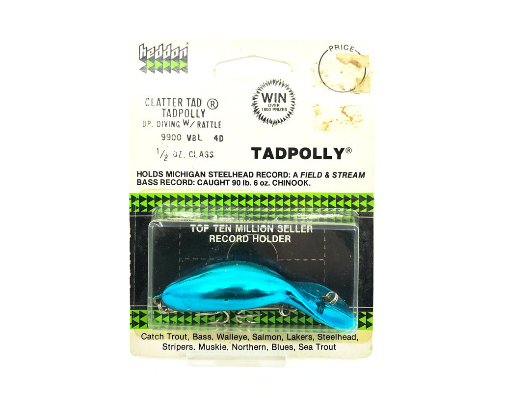 Heddon 9900 Clatter Tad Tadpolly Spook, VBL Vibrant Blue Color on Card