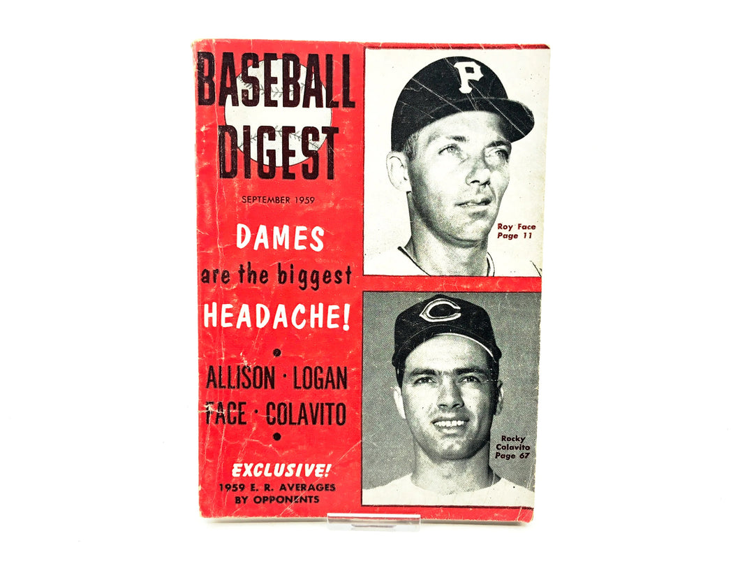 Vintage September 1959 Baseball Digest, Roy Face, Rocky Colavito