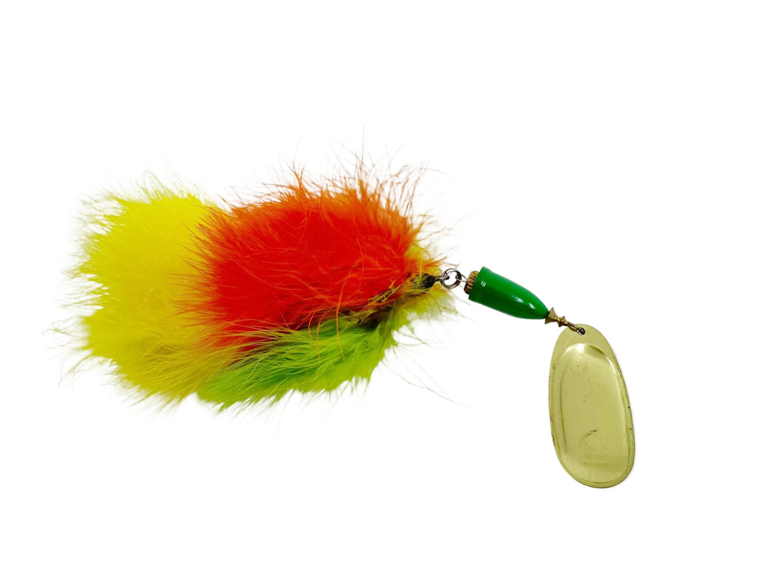 Blue Fox Tandem Super Vibrax #6 Spinner, Frog Blade/Maribou Firetiger Tail Color