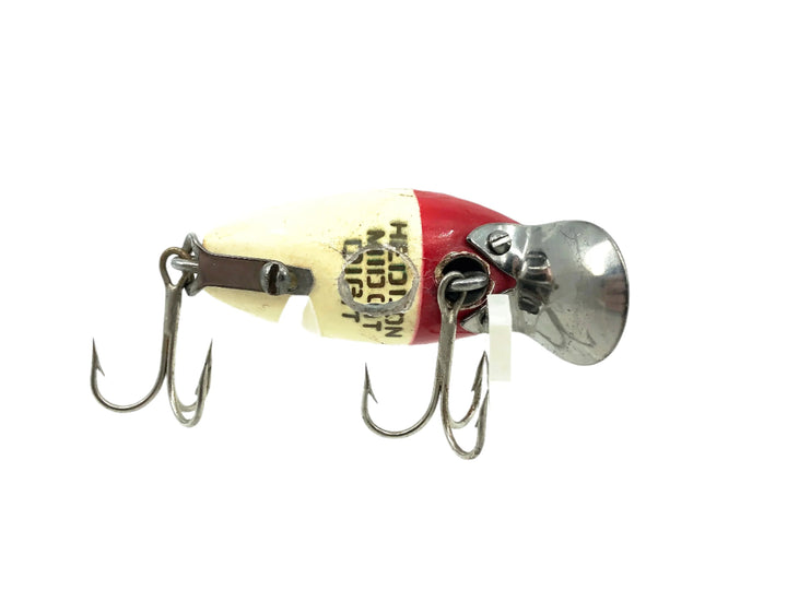 Heddon Wooden Midgit Digit River Runt, Red Head/White Color