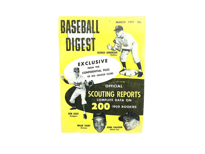 Vintage March 1959 Baseball Digest Scouting Reports 200 Rookies Sparky Anderson