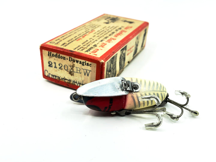 Heddon Crazy Crawler 2120, XRW White & Red Shore Color with Brush Box