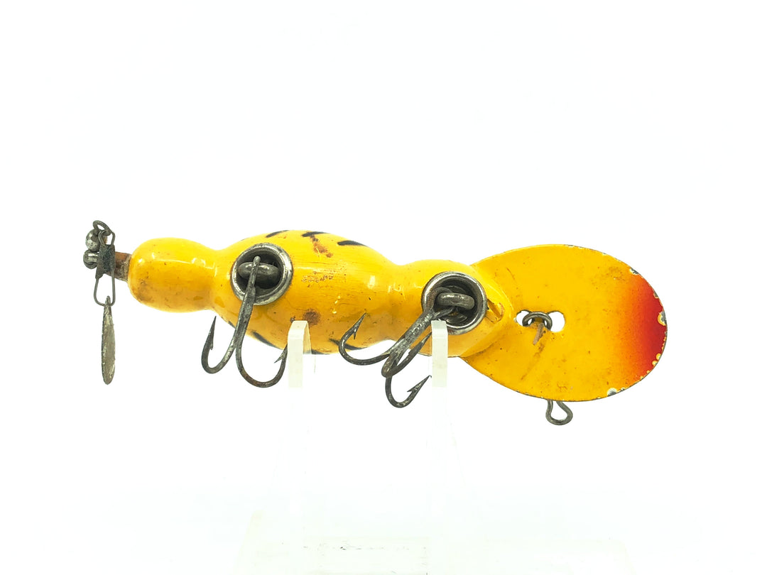 Bomber Wooden Waterdog 1500 Series, #20 Yellow/Black Ribs Color