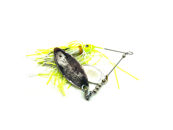 Mepps Bass Killer Willow Leaf Blade BKW38, Chartreuse/White Color
