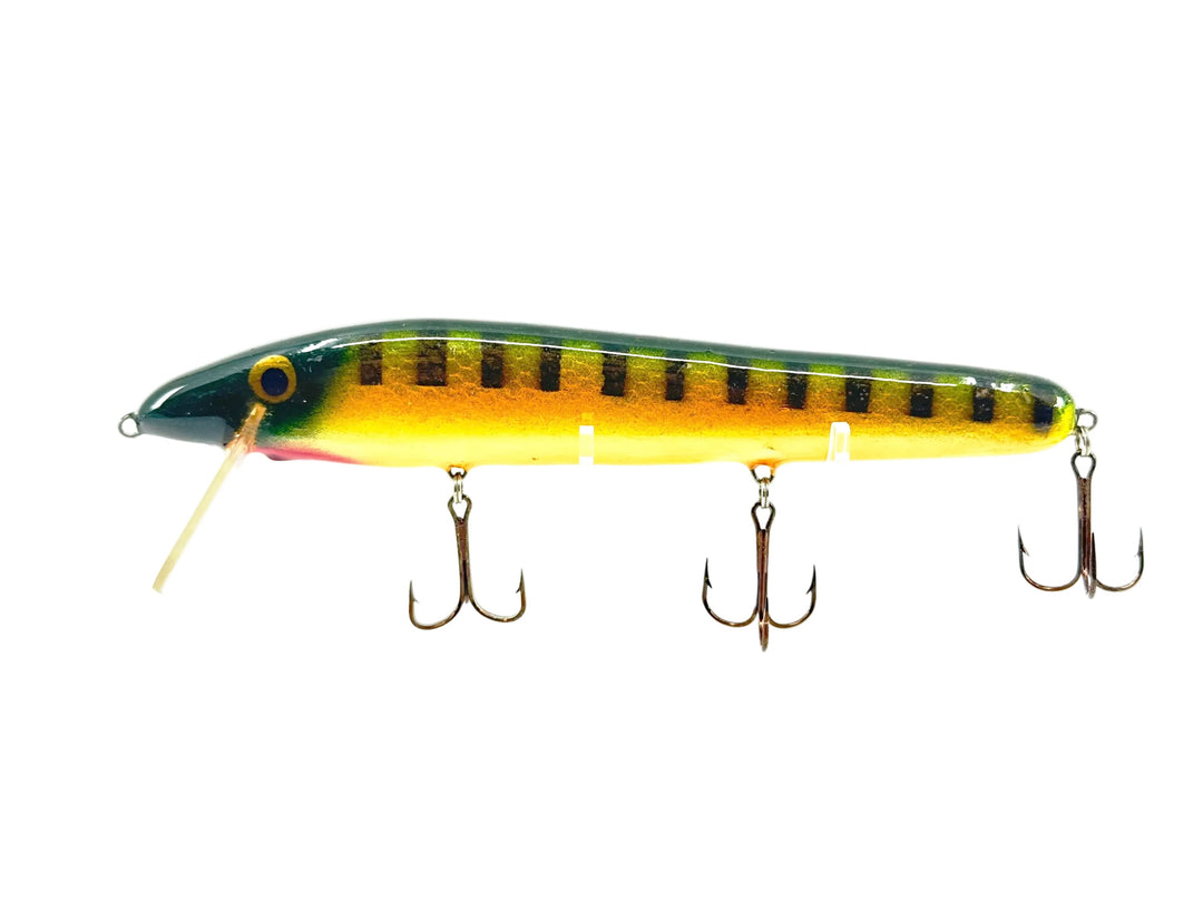 Crane 208 Musky Lure, Perch/White Belly Color. Great wooden bait here