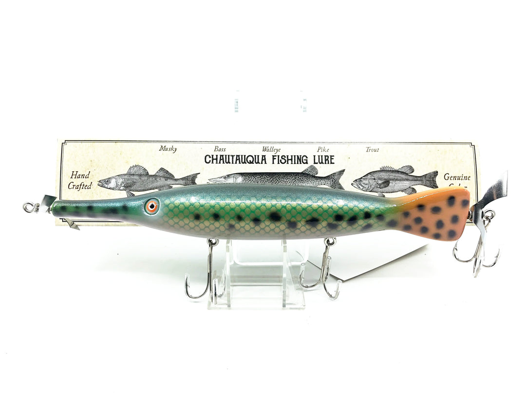 Chautauqua Topwater Magnum Gar, Green Spotted Gar Color