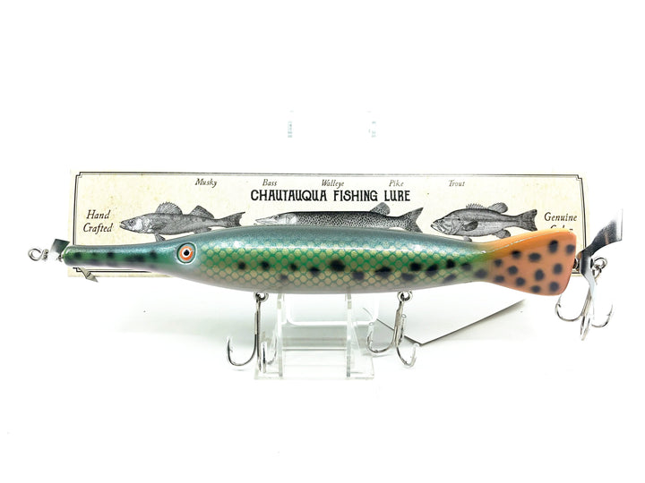 Chautauqua Topwater Magnum Gar, Green Spotted Gar Color