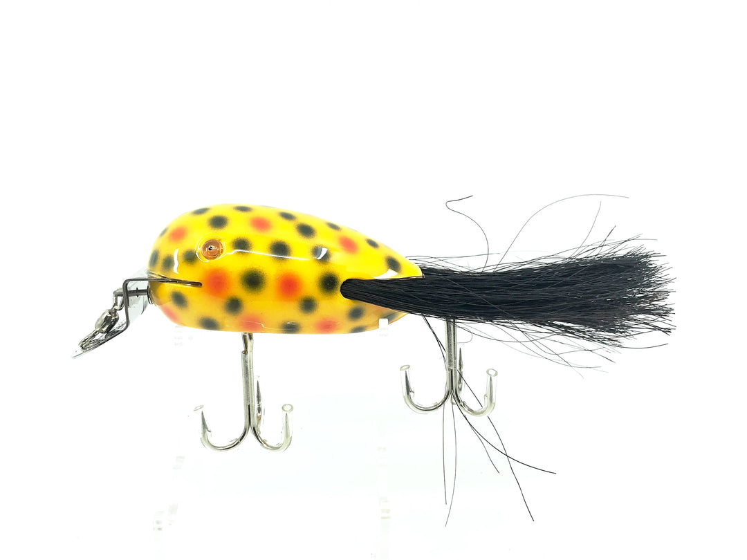 Musky Dan (XXX Lures) Husky Dingbat, Yellow/Red & Black Dots Color
