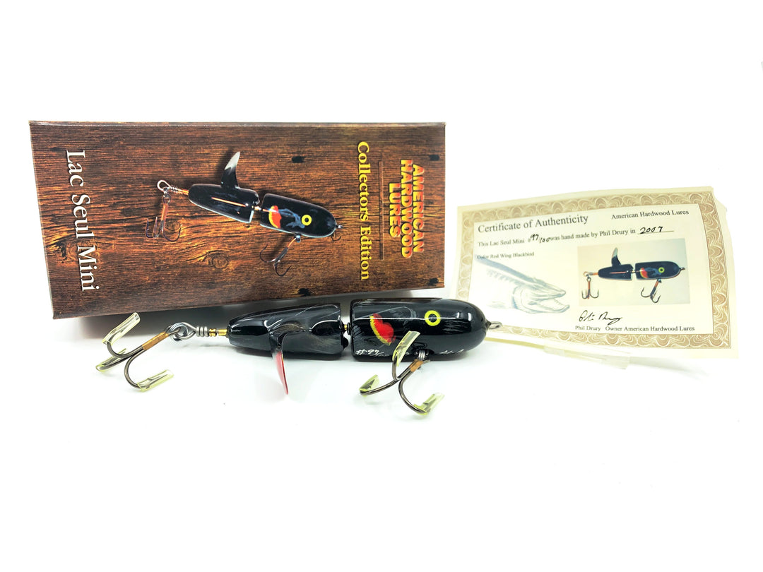 American Hardwood Lures Lac Seul Mini, Red-Wing Blackbird Color with Box