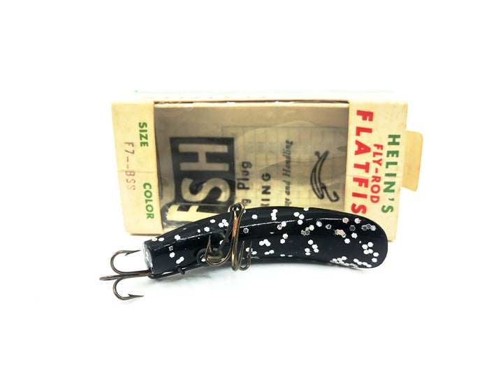 Vintage Helin Flatfish F7, BSS Black Silver Speck Color with Box