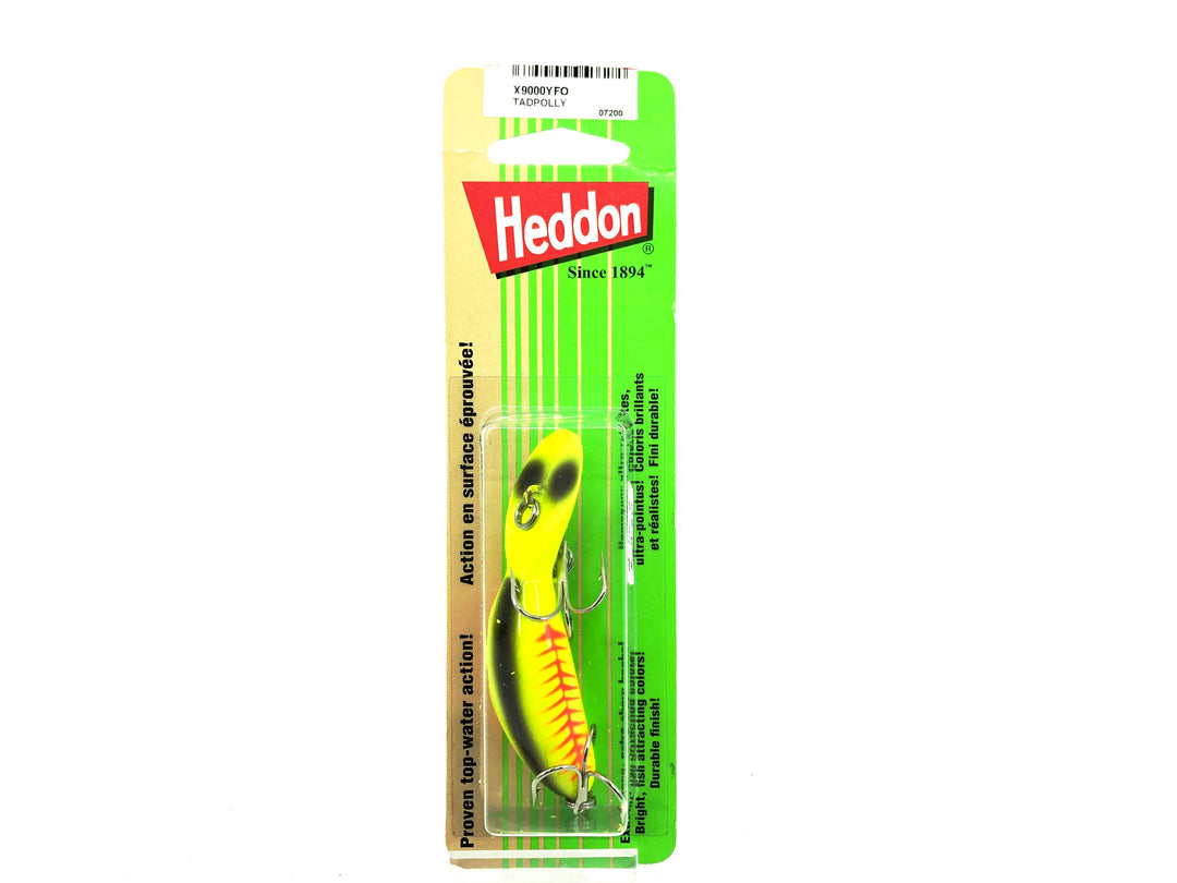 Heddon Tadpolly 9000, YFO Yellow Fluorescent Ribs Color on Card