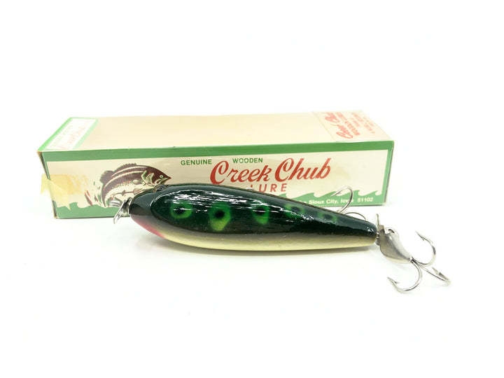 Creek Chub 1500 Wooden GE Injured Minnow, F Frog Color w/Box