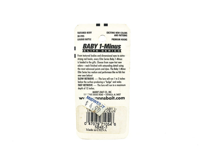 Mann's Elite Baby 1- Minus, Winter Craw Color on Card