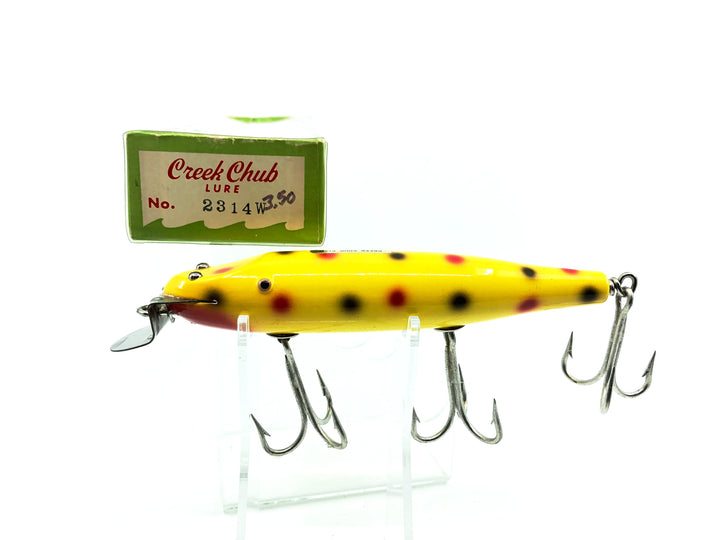 Creek Chub Husky Pikie 2300, Yellow Spotted Color 2314 with Box