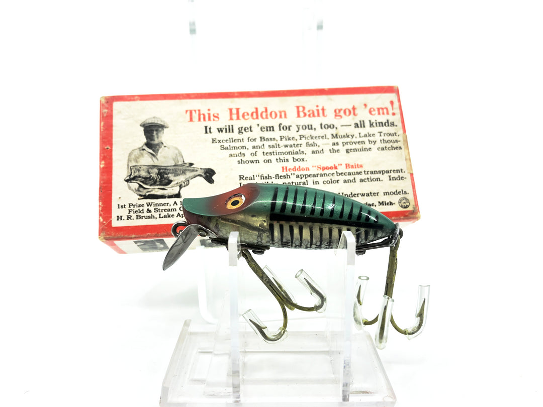 Heddon River Runt Spook Sinker 9119-XRG, Green Shore Minnow Color with Brush Box 1st Gen