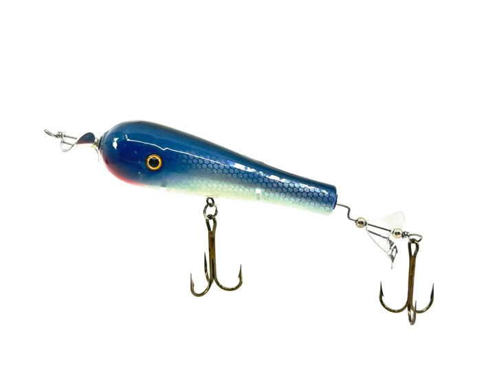 Lunger Musky Spinner Bait, Blue Scale Color