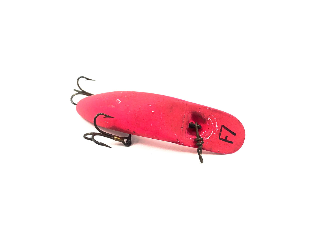 Helin Flatfish F7, RFL Red Fluorescent Color - Vintage plastic version
